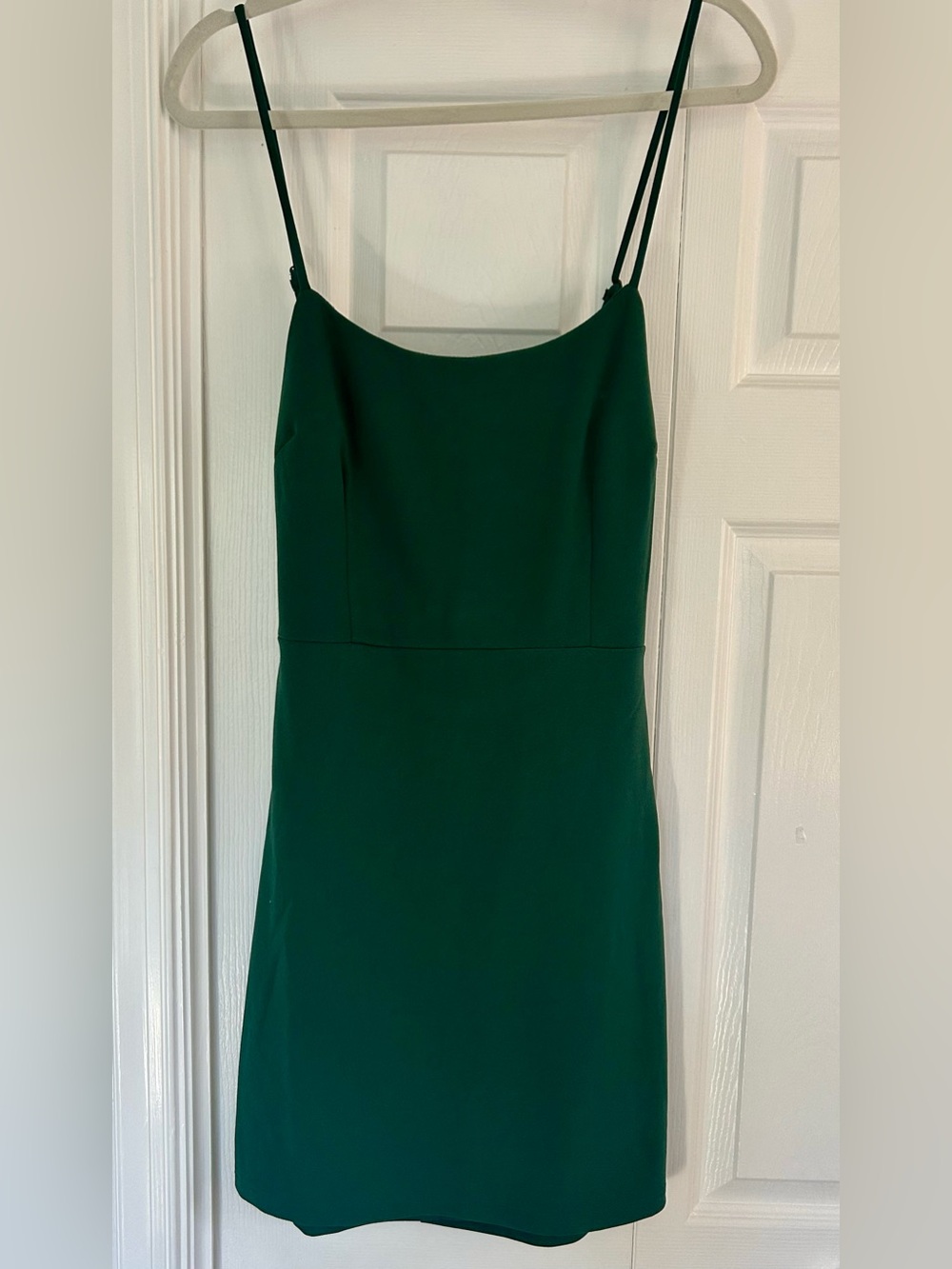 Lulu’s Last One to Leave Dark Green Twist Back Bodycon Mini Dress